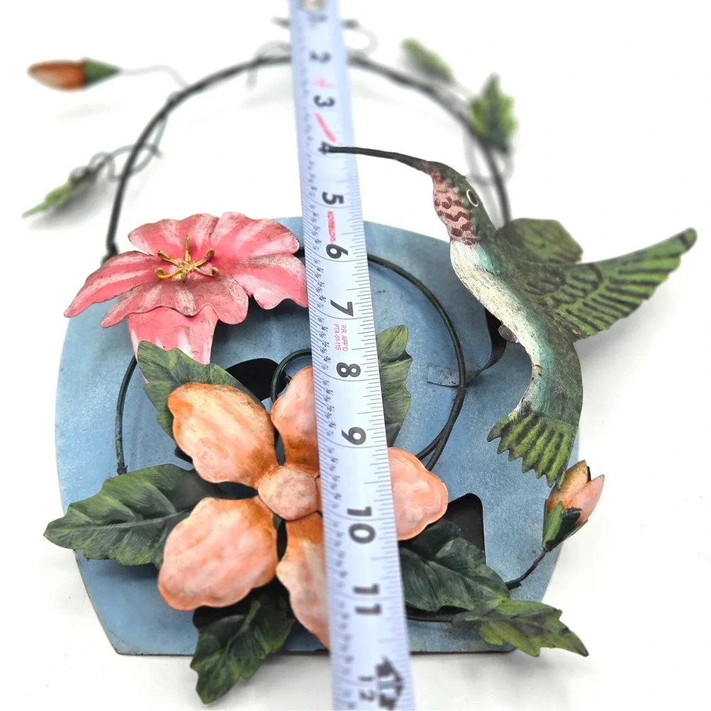Metal‎ Hummingbird Wall Pocket Wall Art COTTAGECORE Colorful